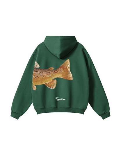 Better Together: Brown Trout Fishing Couple Hoodie Set