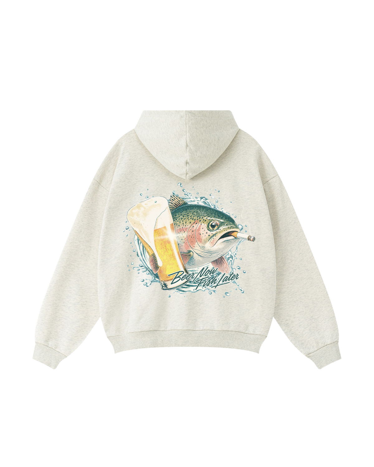 Beer Now, Fish Later Rainbow Trout Hoodie