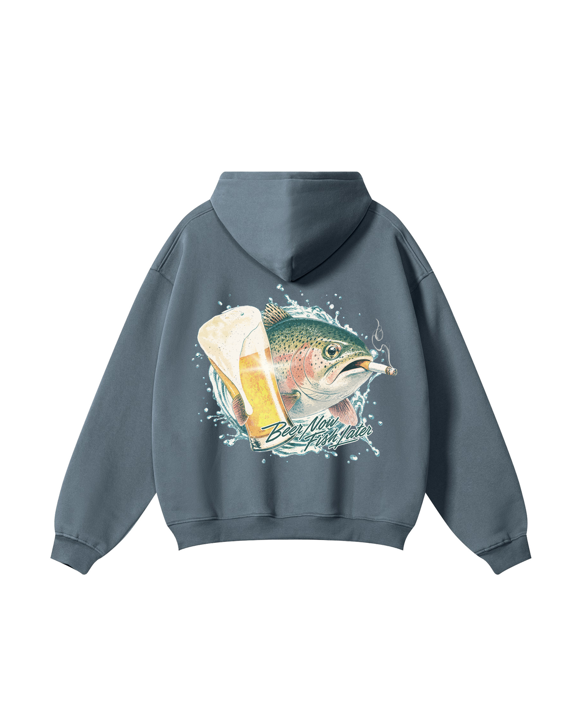 Beer Now, Fish Later Rainbow Trout Hoodie