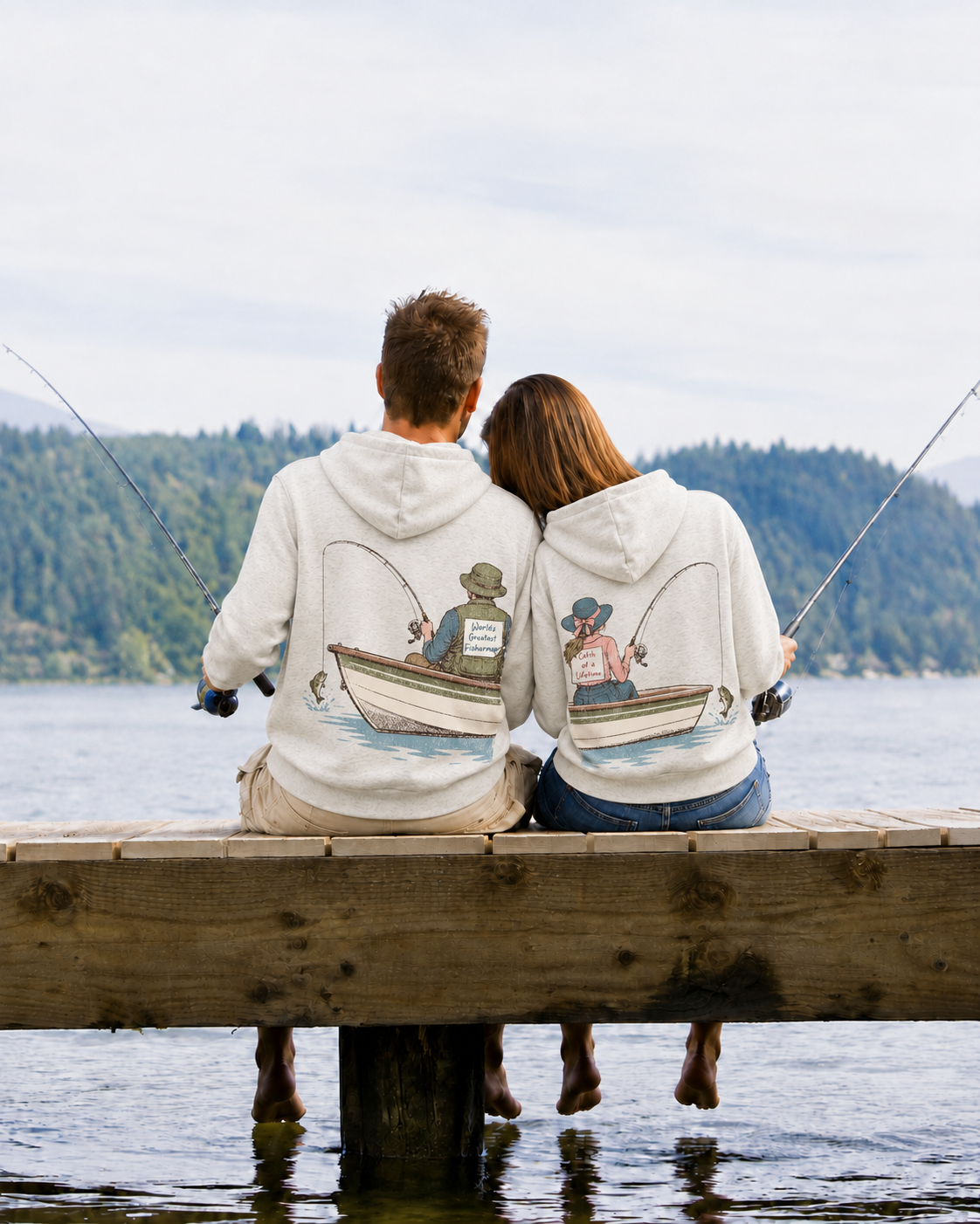 Catch of a Lifetime Fishing Couple Hoodie Set