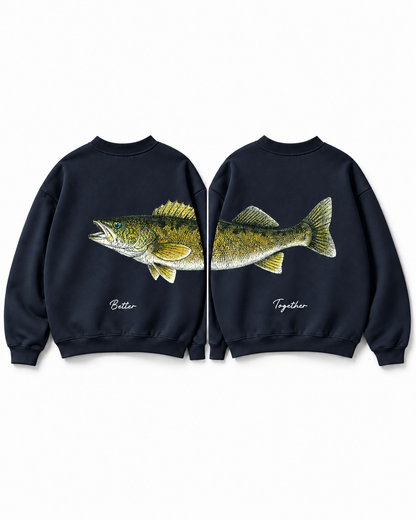 Better Together Walleye Matching Couple Sweatshirt Set