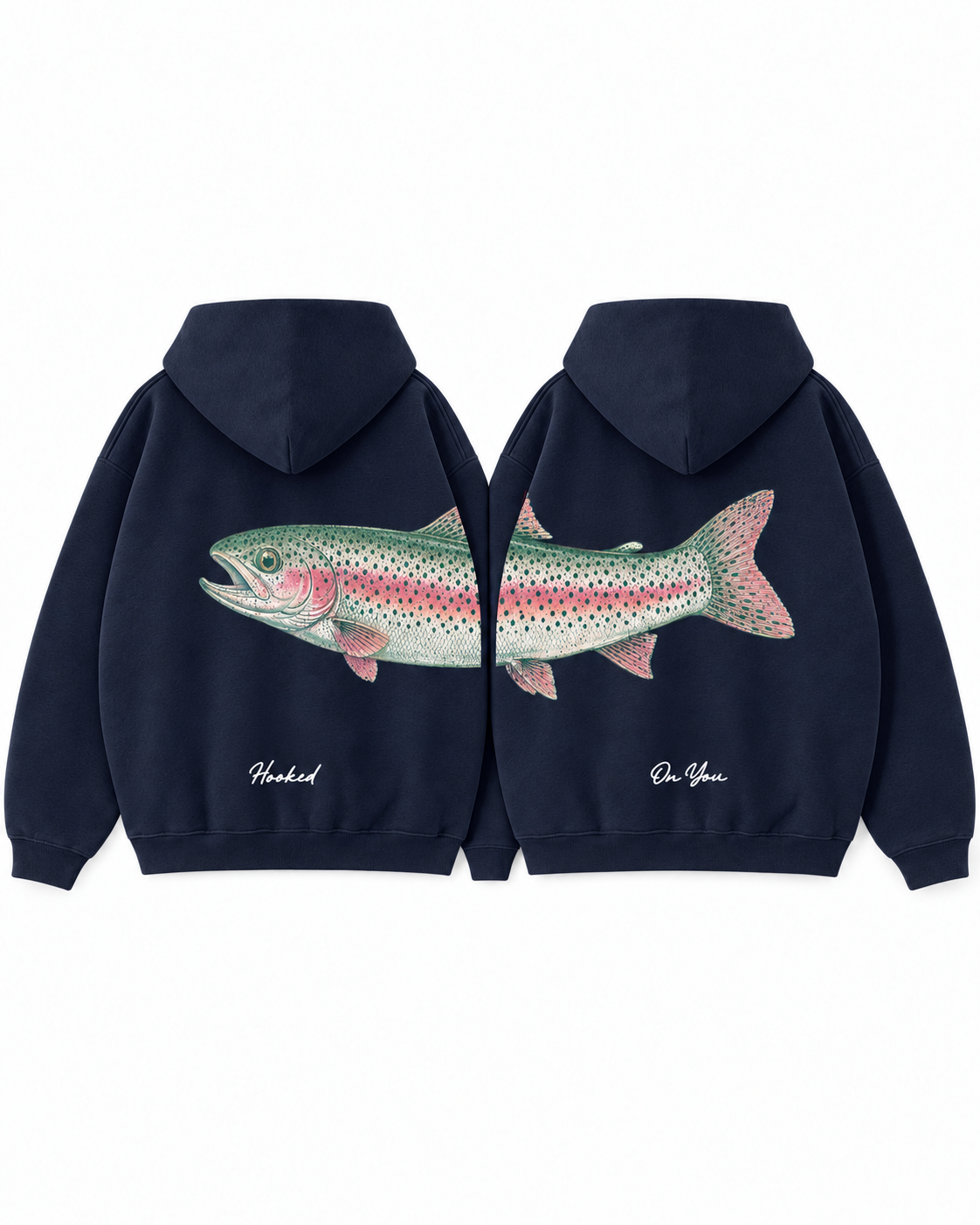 Hooked On You Steelhead Matching Couple Zip Hoodies Set
