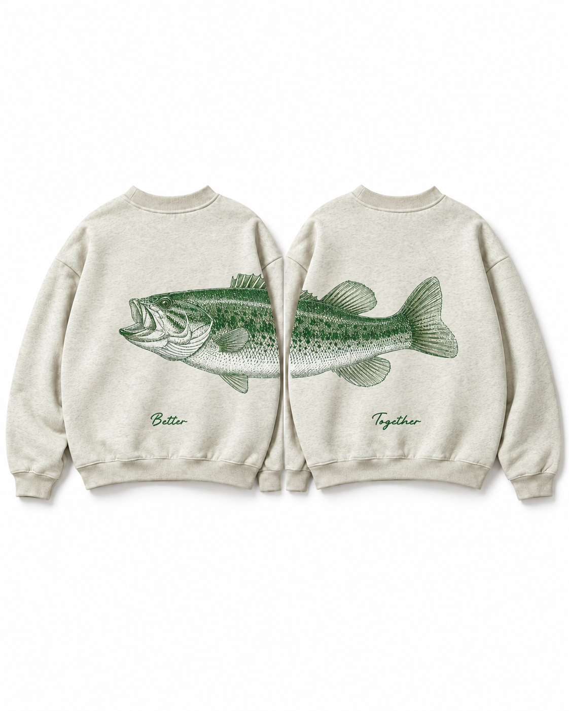 Better Together Largemouth Bass Matching Couple Sweatshirt Set