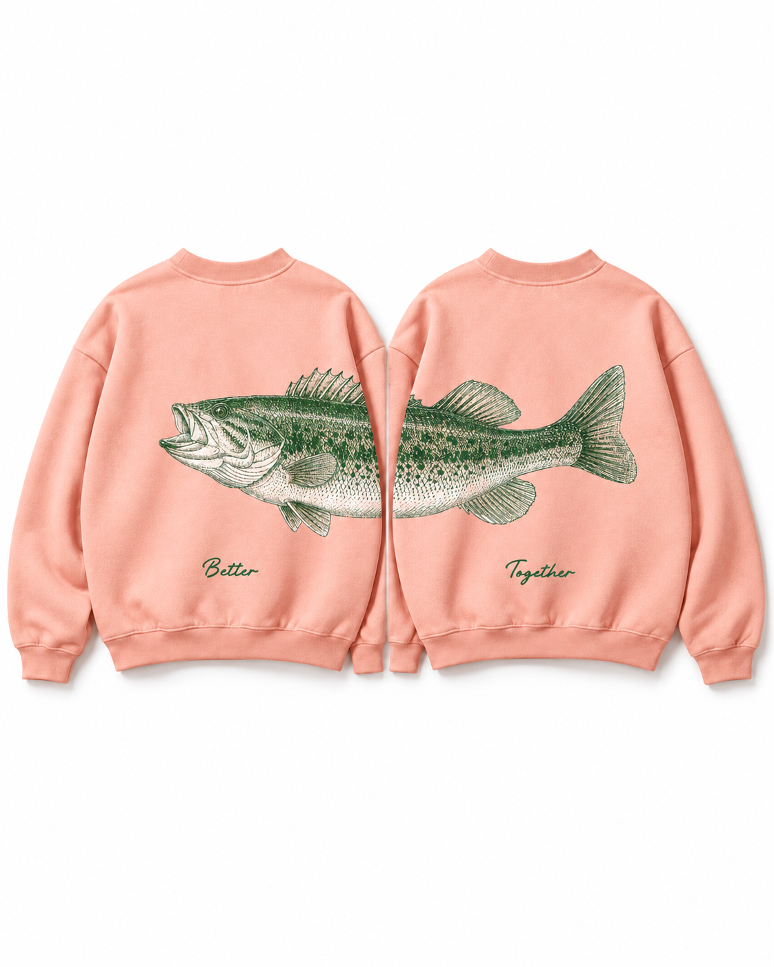 Better Together Largemouth Bass Matching Couple Sweatshirt Set