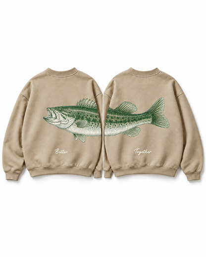 Better Together Largemouth Bass Matching Couple Sweatshirt Set