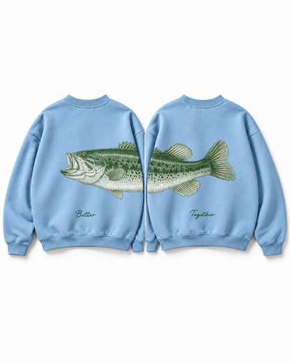 Better Together Largemouth Bass Matching Couple Sweatshirt Set