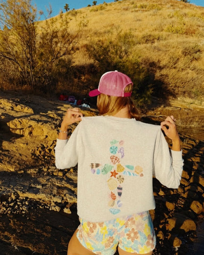 Seashell Cross Crewneck