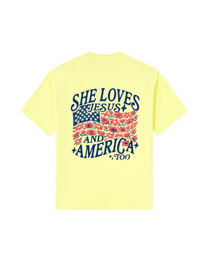 She Loves Jesus and America Too Tee