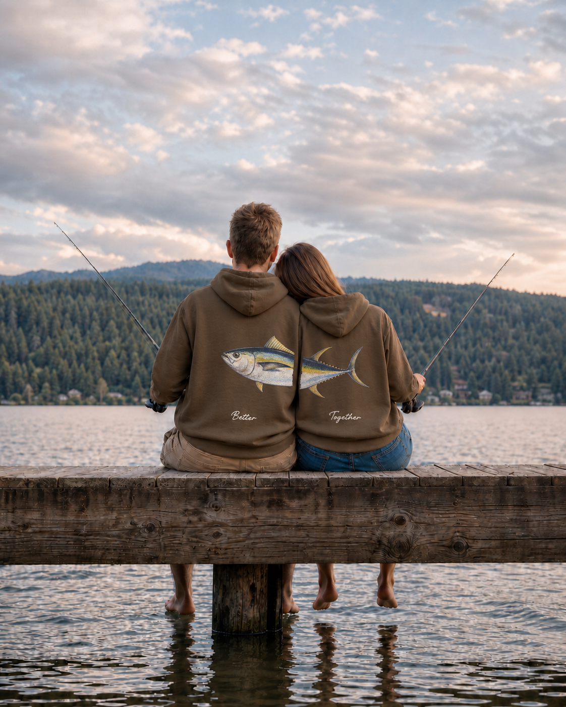 Better Together Yellowfin Tuna Couple Hoodie Set
