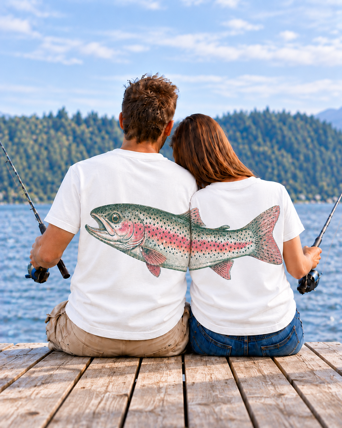 Better Together Rainbow Trout Couple T-Shirt Set
